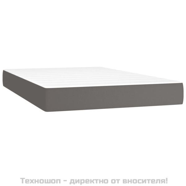 Матрак с покет пружини сив 120x200x20 см изкуствена кожа
