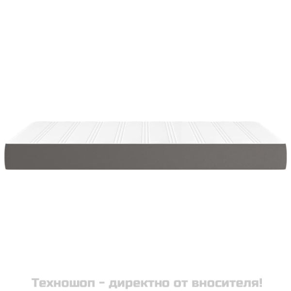 Матрак с покет пружини сив 120x200x20 см изкуствена кожа
