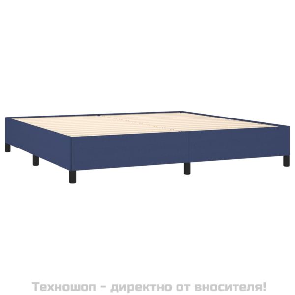 Рамка за легло без матрак, синя, 200x200 см, плат