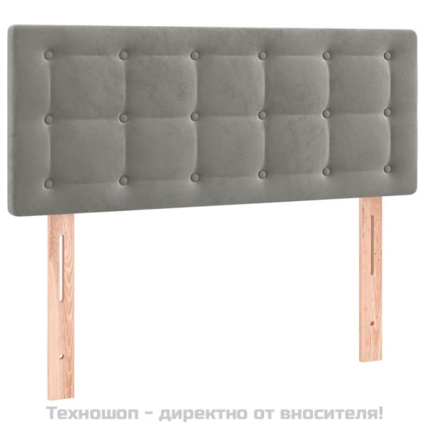 Горна табла за легло, светлосива, 80x5x78/88 см, кадифе
