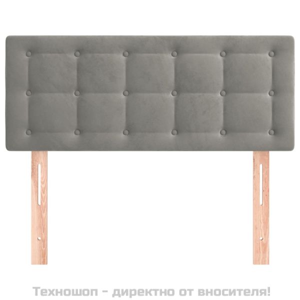 Горна табла за легло, светлосива, 80x5x78/88 см, кадифе