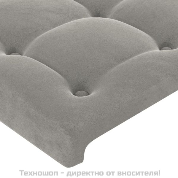 Горна табла за легло, светлосива, 80x5x78/88 см, кадифе