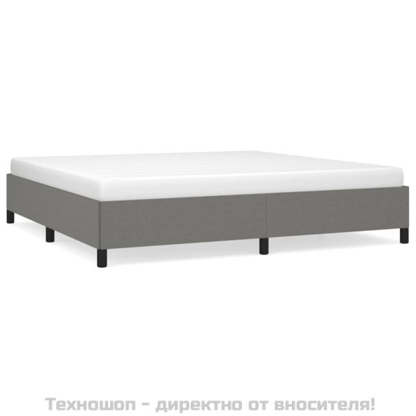 Рамка за легло без матрак, тъмносива, 200x200 см, плат