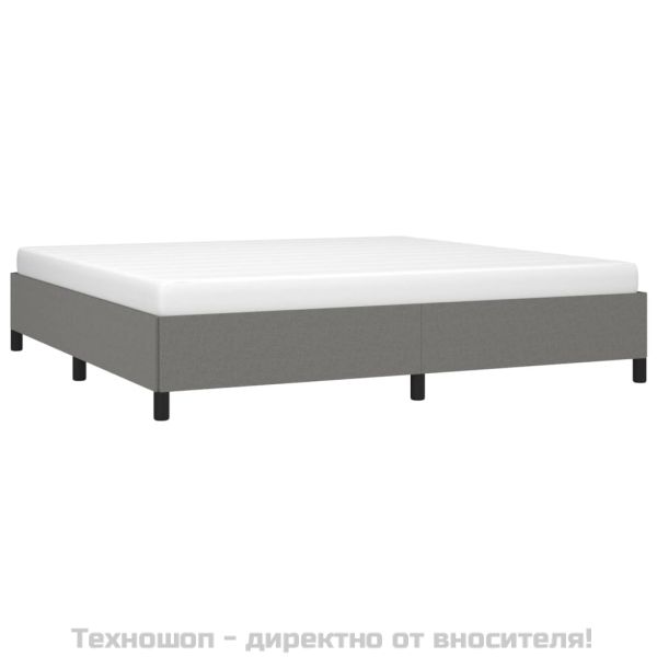 Рамка за легло без матрак, тъмносива, 200x200 см, плат
