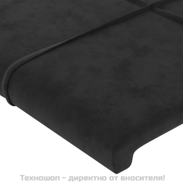 Горна табла за легло, черна, 80x5x78/88 см, кадифе