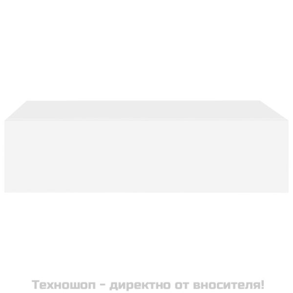 Стенни рафтове с чекмеджета, 2 бр, бели, 40x23,5x10 см, МДФ
