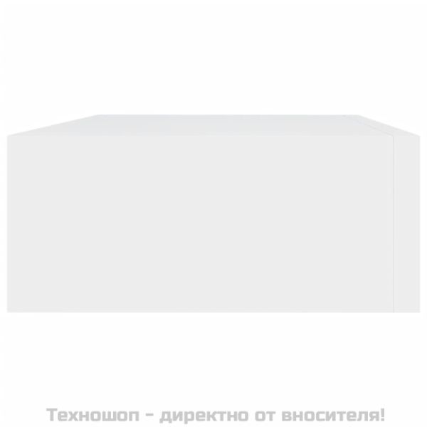 Стенни рафтове с чекмеджета, 2 бр, бели, 40x23,5x10 см, МДФ