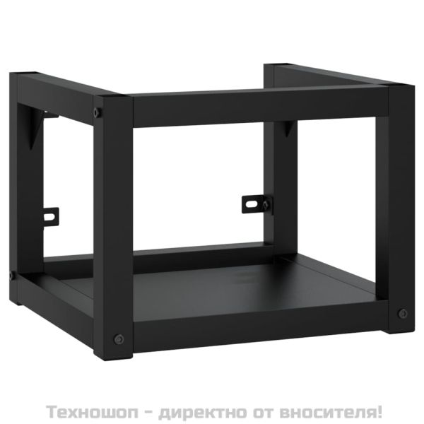 Рамка за мивка за баня стенен монтаж черна 40x38x31 см желязо