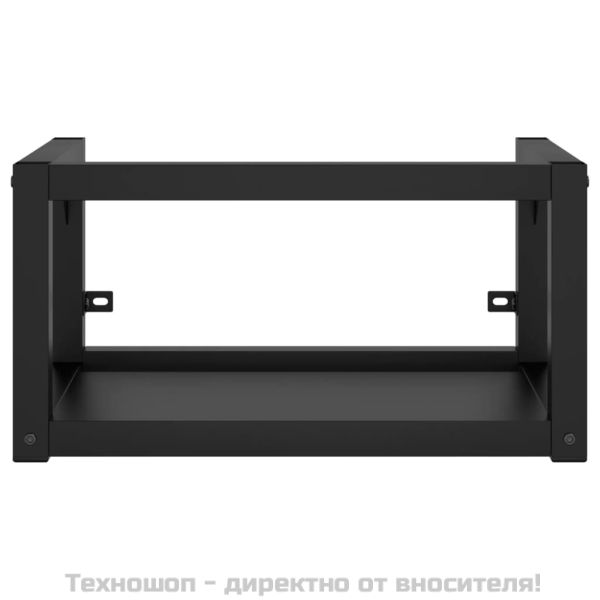 Рамка за мивка за баня стенен монтаж черна 40x38x31 см желязо