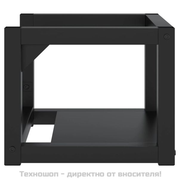 Рамка за мивка за баня стенен монтаж черна 40x38x31 см желязо