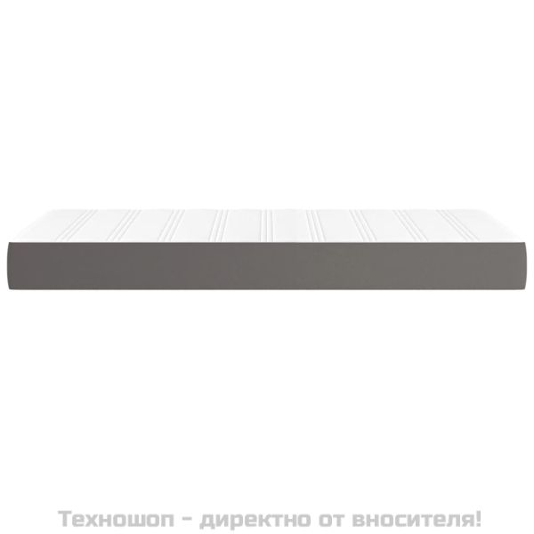Матрак с покет пружини сив 80x200x20 см изкуствена кожа