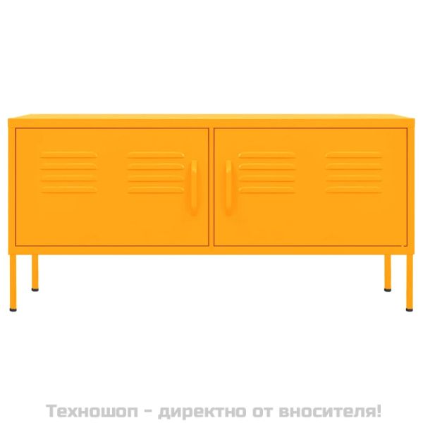ТВ шкаф, горчица жълто, 105x35x50 см, стомана