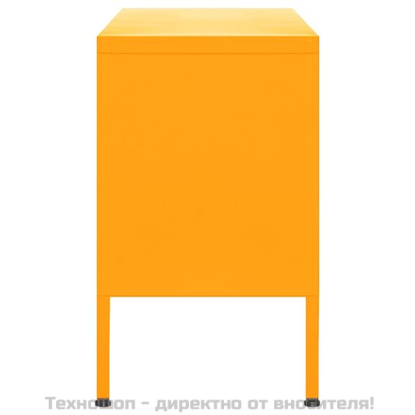 ТВ шкаф, горчица жълто, 105x35x50 см, стомана