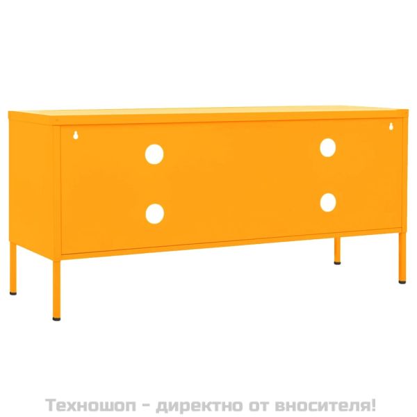 ТВ шкаф, горчица жълто, 105x35x50 см, стомана