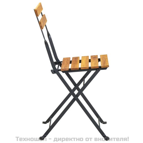 Градински бистро комплект, 3 части, сгъваем, акация масив