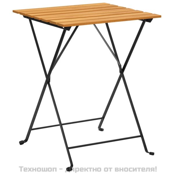 Градински бистро комплект, 3 части, сгъваем, акация масив