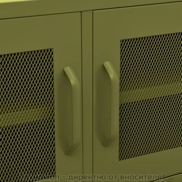 ТВ шкаф, маслиненозелен, 105x35x50 см, стомана