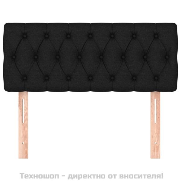 Горна табла за легло, черна, 90x7x78/88 см, плат