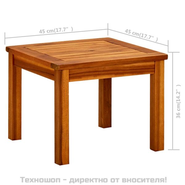 Градинска кафе маса, 45x45x36 см, акация масив