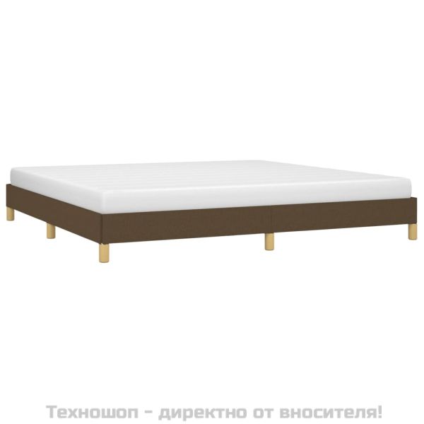 Рамка за легло без матрак, тъмнокафява, 200x200 см, плат