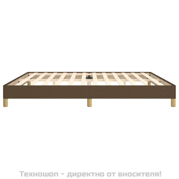 Рамка за легло без матрак, тъмнокафява, 200x200 см, плат