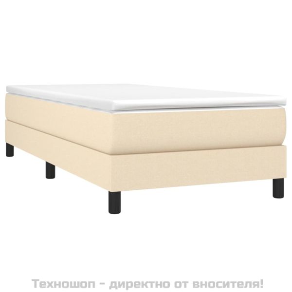 Рамка за легло с пружини, кремава, 100x200 см, плат