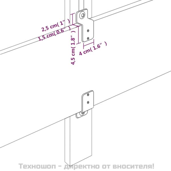 Горна табла за легло, тъмнокафява, 80x5x78/88 см, плат