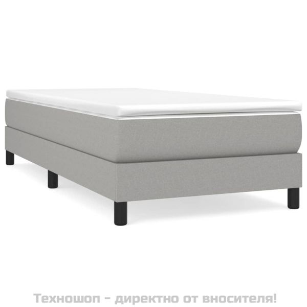 Боксспринг легло с матрак, светлосиво, 80x200 см, плат