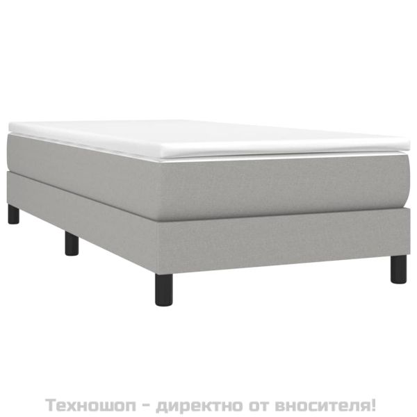Боксспринг легло с матрак, светлосиво, 80x200 см, плат
