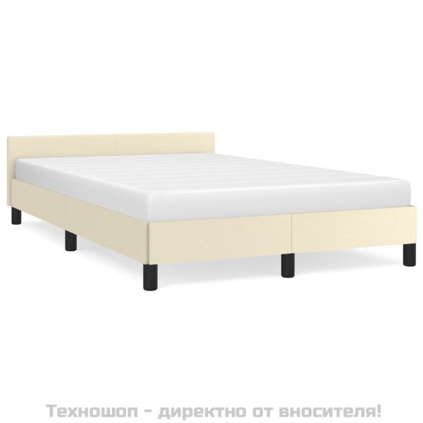 Рамка за легло с табла без матрак, кремава, 120x200 см