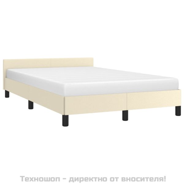 Рамка за легло с табла без матрак, кремава, 120x200 см