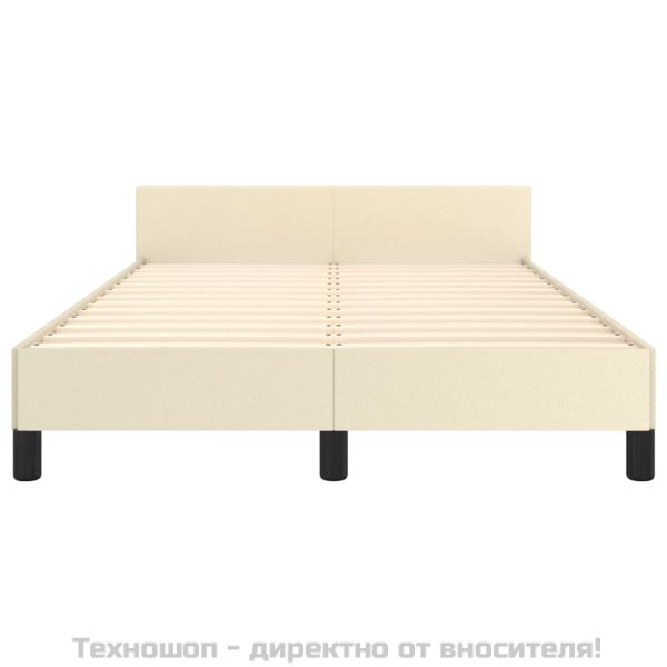 Рамка за легло с табла без матрак, кремава, 120x200 см