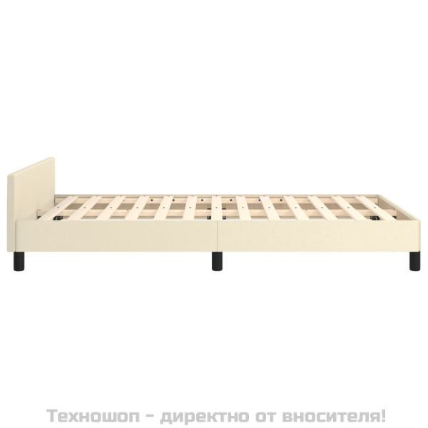 Рамка за легло с табла без матрак, кремава, 120x200 см