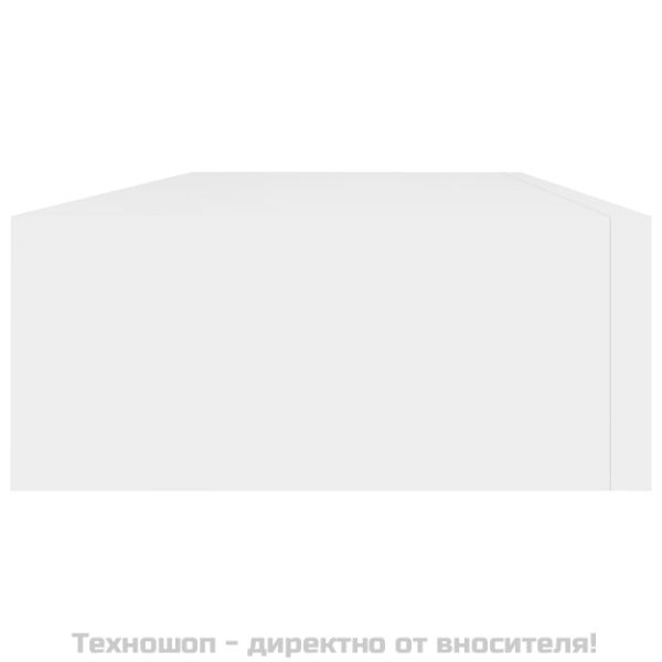 Стенен рафт с чекмедже, бял, 60x23,5x10 см, МДФ