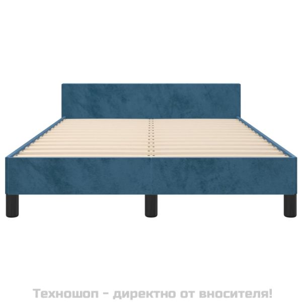 Рамка за легло без матрак, тъмносиня, 120x200 см, кадифе
