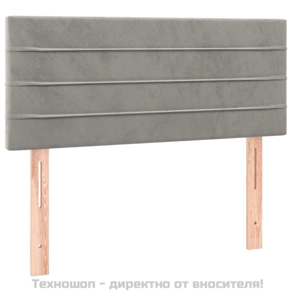 Горна табла за легло, светлосива, 80x5x78/88 см, кадифе