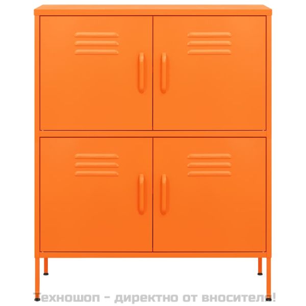 Шкаф за съхранение, оранжев, 80х35х101,5 см, стомана
