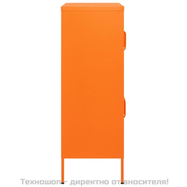 Шкаф за съхранение, оранжев, 80х35х101,5 см, стомана