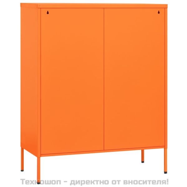 Шкаф за съхранение, оранжев, 80х35х101,5 см, стомана