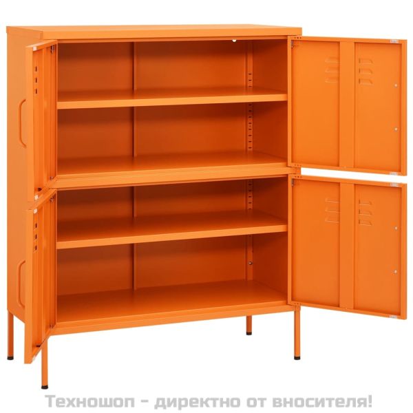 Шкаф за съхранение, оранжев, 80х35х101,5 см, стомана