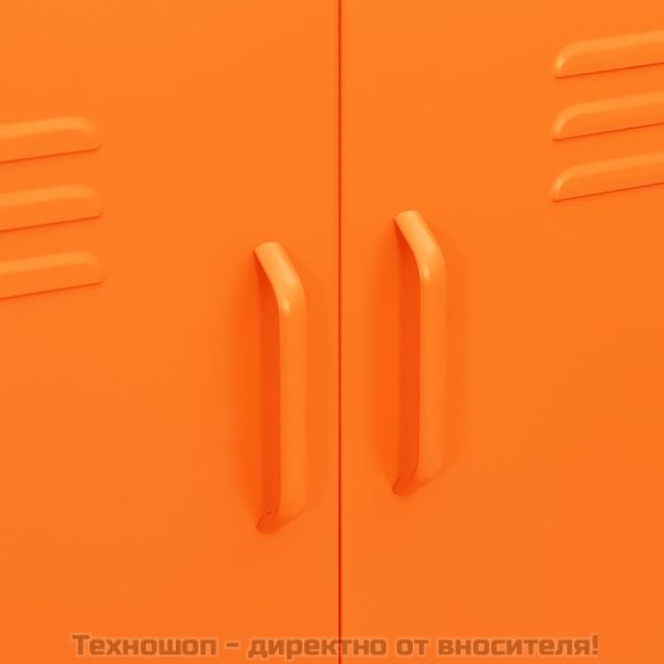 Шкаф за съхранение, оранжев, 80х35х101,5 см, стомана
