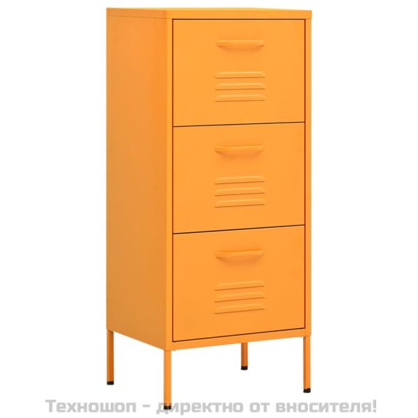 Шкаф за съхранение, горчица, 42,5x35x101,5 см, стомана