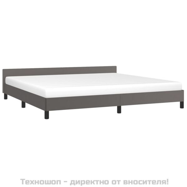 Рамка за легло с табла без матрак, сива, 200x200 см