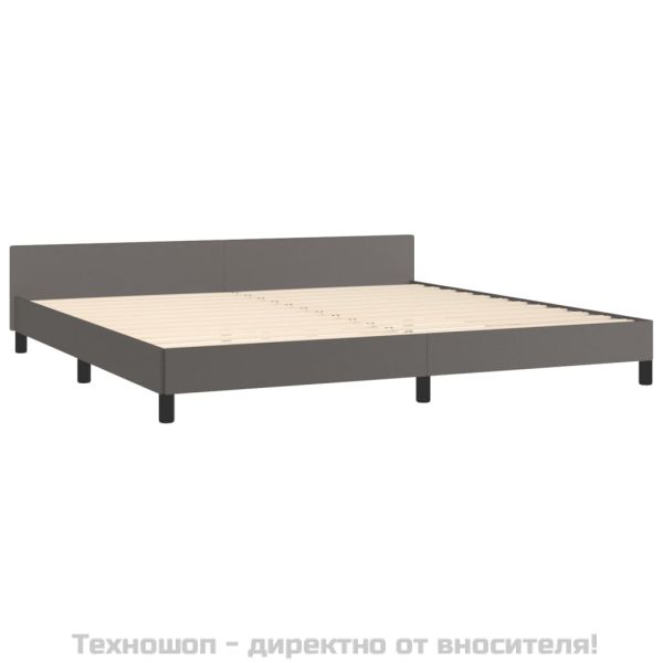 Рамка за легло с табла без матрак, сива, 200x200 см