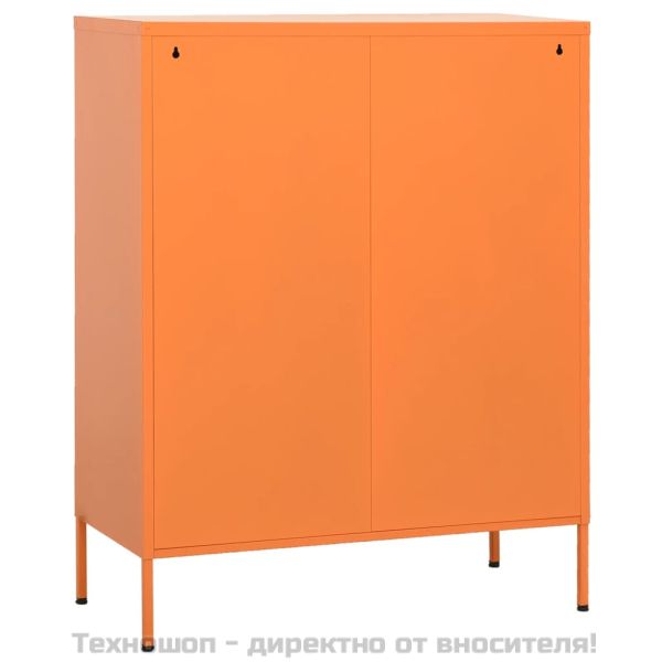 Шкаф за съхранение, оранжев, 80х35х101,5 см, стомана
