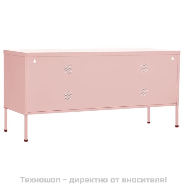 ТВ шкаф, розов, 105x35x50 см, стомана