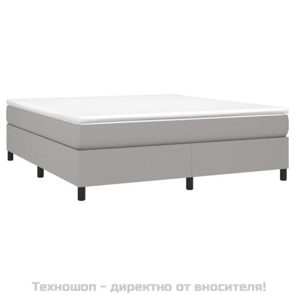 Рамка за легло с пружини, светлосива, 160x200 см, плат