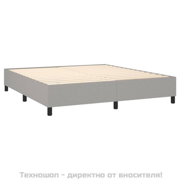 Рамка за легло с пружини, светлосива, 160x200 см, плат