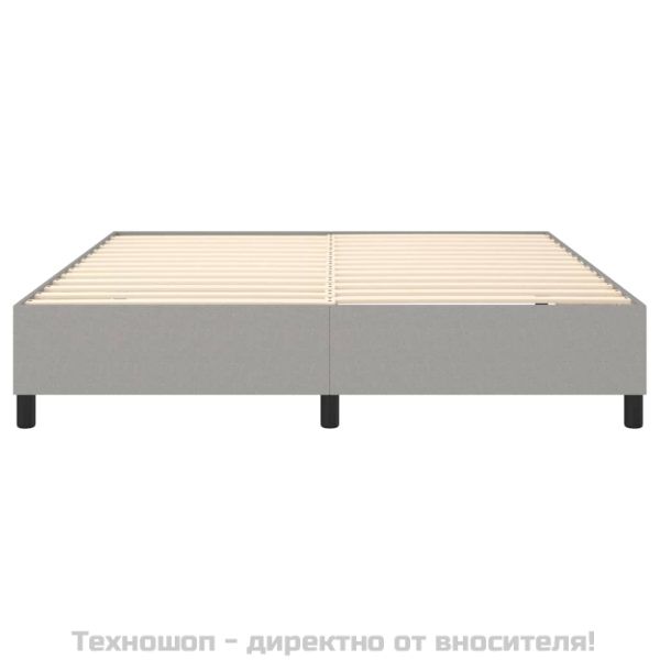 Рамка за легло с пружини, светлосива, 160x200 см, плат