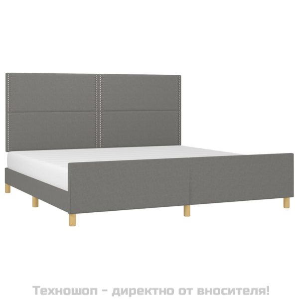 Рамка за легло без матрак, тъмносива, 200x200 см, плат